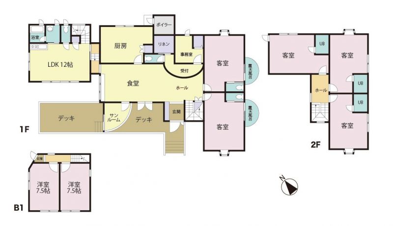 南都留郡山中湖村 メンテナンスの良い営業中ペンションです ペンション 客室5室 居住部2ldk 4 0万円