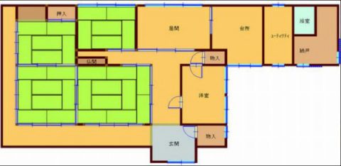 回り廊下がステキな平屋の古民家 納屋もついてます 香取市上小川 ５ldk 千葉 館山 南房総の情報