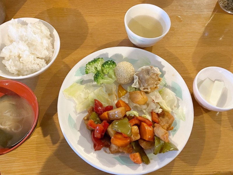 槍が岳山荘の夕飯