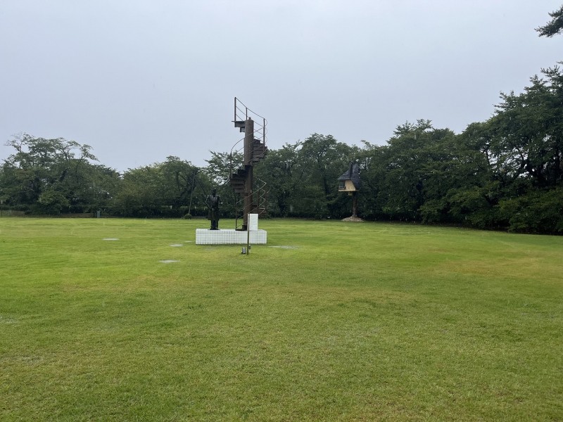 雨の芝生広場